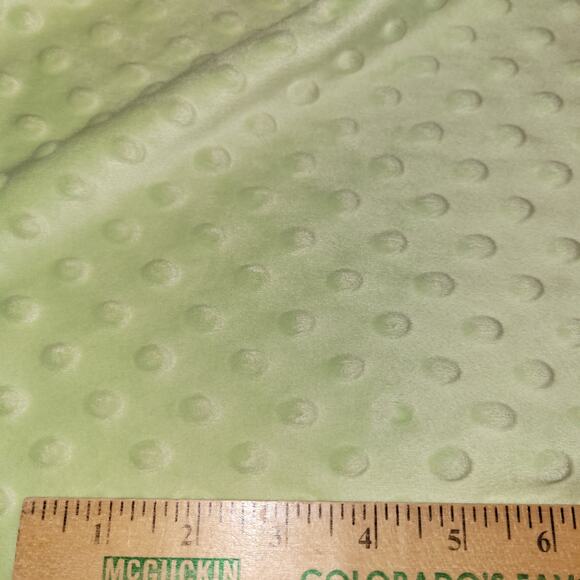 Soft Lime Green Minky Dot Fabric 62 x 36" Polyester Plush Craft Sewing  Material - Picture 4 of 10